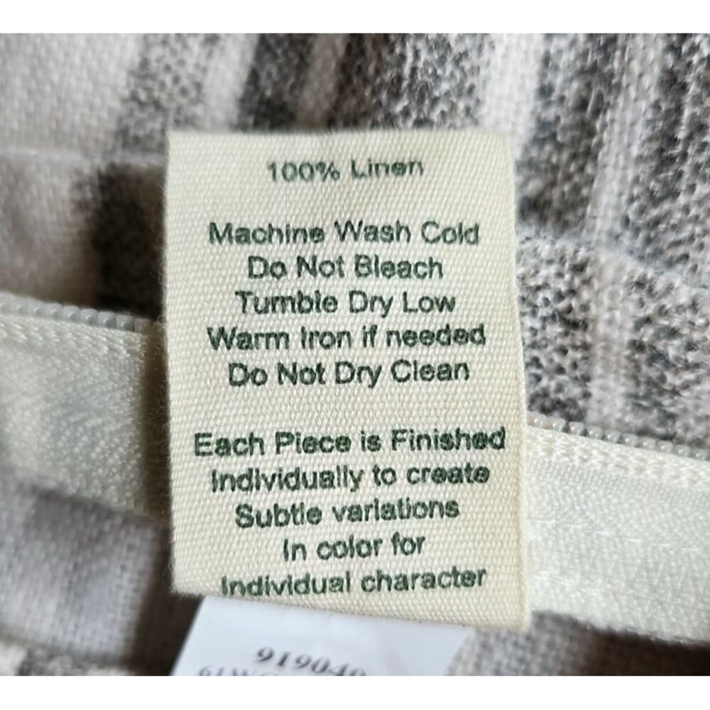 Arhaus 100% Linen Pillow Covers lot 6 Black White Stripe Boho Coastal Farmhouse - Picture 4 of 11